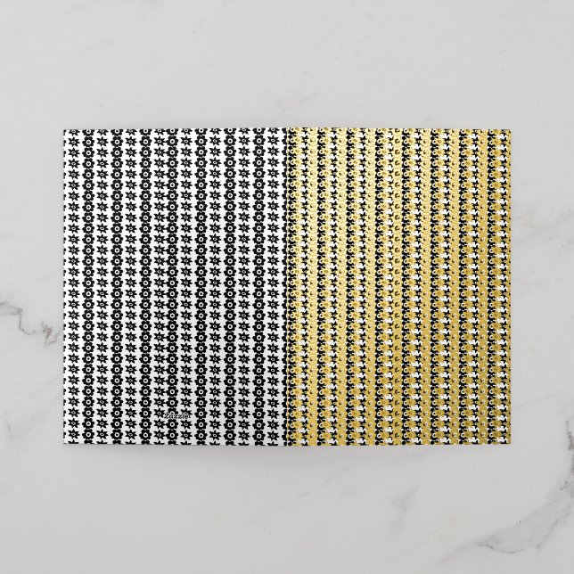 A repeating pattern of interconnected circles and  foil greeting card (Outside Laydown)