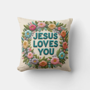 A Resonating Reality in Your Home: JESUS LOVES YOU Cushion