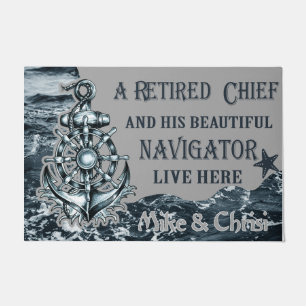 A Retired Chief His Beautiful Navigator Live Here Doormat