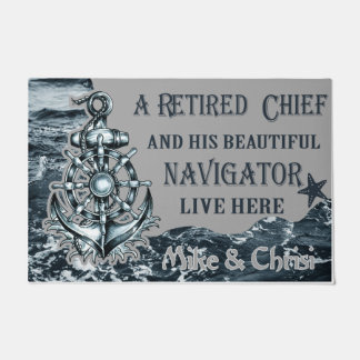A Retired Chief His Beautiful Navigator Live Here Doormat