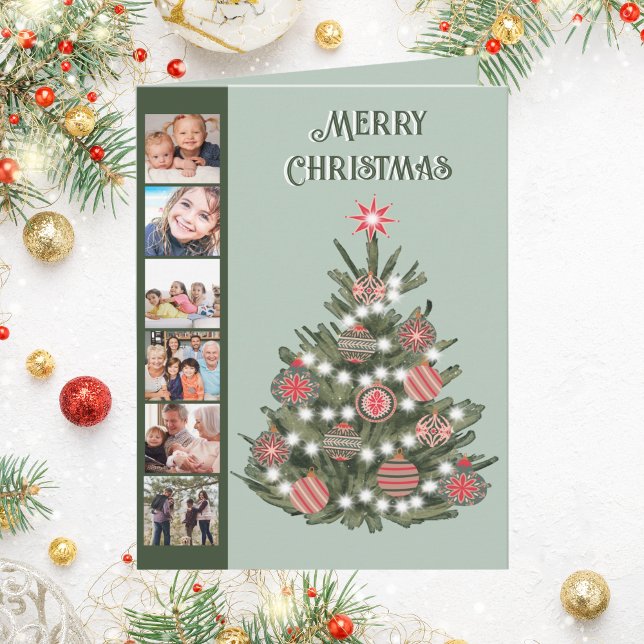 A Retro Merry Christmas Tree Photo Card (Creator Uploaded)