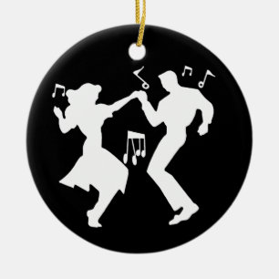 A Retro Rockin' Theme Ceramic Tree Decoration
