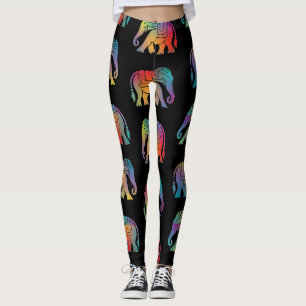 A Retro Style Elephant Design Leggings