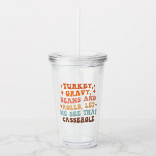 A Retro Thanksgiving Dinner Acrylic Tumbler