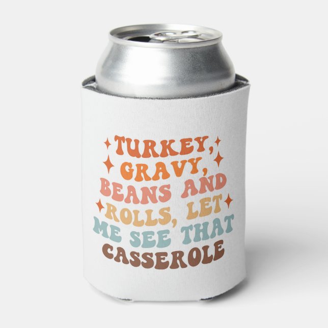A Retro Thanksgiving Dinner Can Cooler (Can Front)