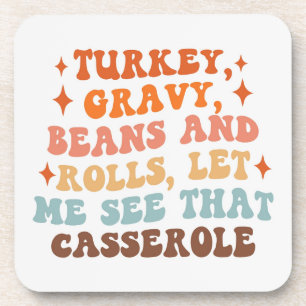 A Retro Thanksgiving Dinner Coaster
