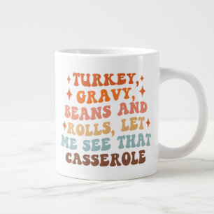 A Retro Thanksgiving Dinner Large Coffee Mug