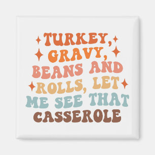 A Retro Thanksgiving Dinner Magnet