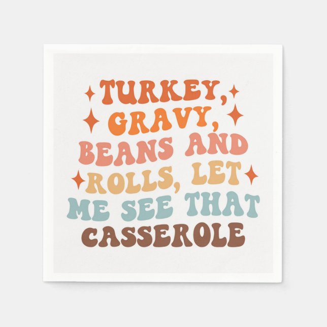 A Retro Thanksgiving Dinner Napkin (Front)