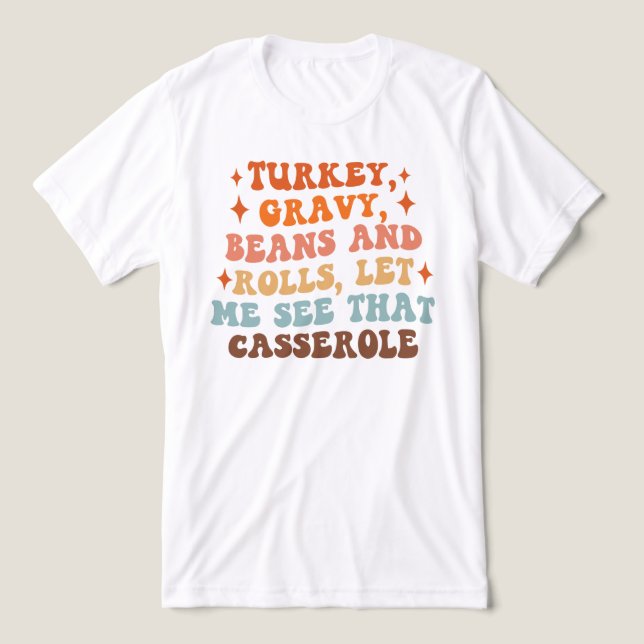 A Retro Thanksgiving Dinner Tri-Blend Shirt (Design Front)