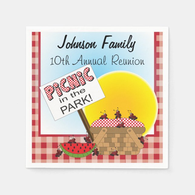 A Reunion | Picnic in the Park | Any Occasion Napkin (Front)