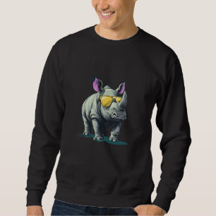A Rhino with Sunglasses to Brighten Your Day Sweatshirt