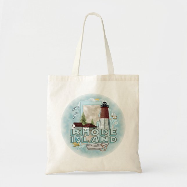 A Rhode Island Lighthouse Tote Bag (Front)