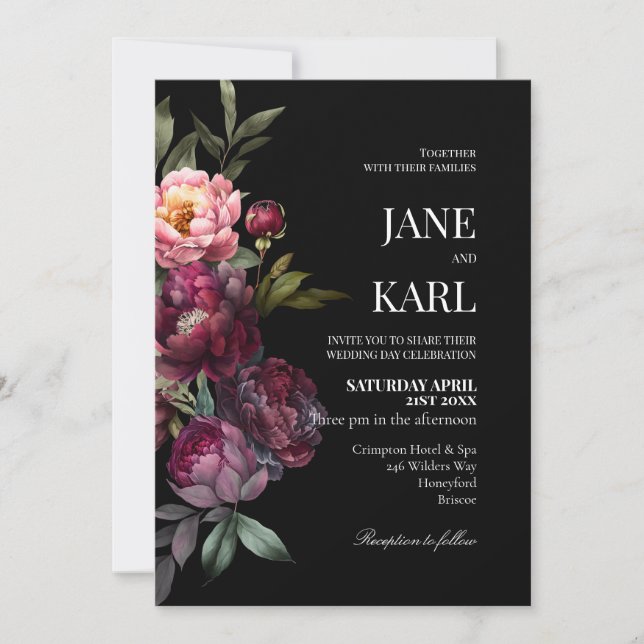 A Rich Bouquet Wedding Invitation (Front)