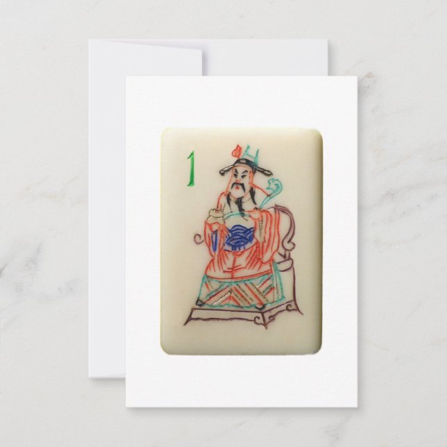 A Rich Man – Mahjong Flower tile  Invitation (Front)