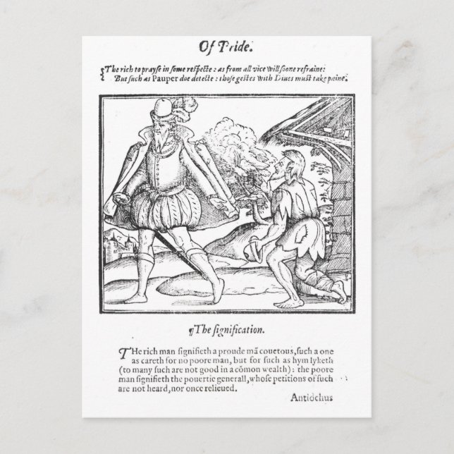 A Rich Man Spurns a Ragged Beggar Postcard (Front)