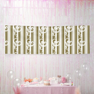 A richly colored rug features a symmetrical geomet banner