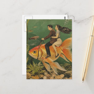 A Ride on Our Giant Goldfish Postcard