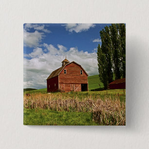 A ride through the farm country of Palouse 15 Cm Square Badge