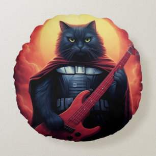 A Riff that Shakes the Cosmos Galactic Cat Lord Round Cushion