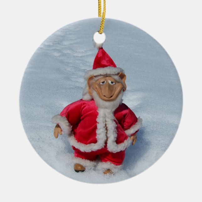 A Right Jolly Old Elf Ceramic Tree Decoration (Front)