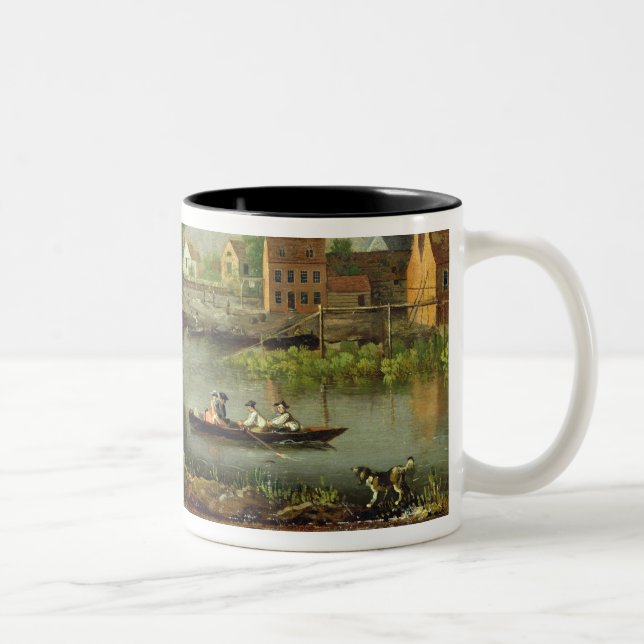 A River Landscape, possibly a View from the West E Two-Tone Coffee Mug (Right)