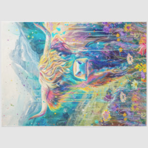 A river of colours highlander cow tissue paper