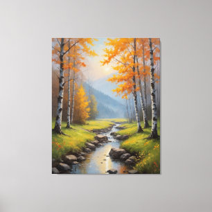 a river running through a forest canvas print