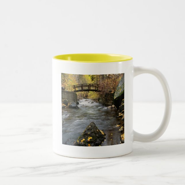 A River Running Through American Fork Canyon Two-Tone Coffee Mug (Right)