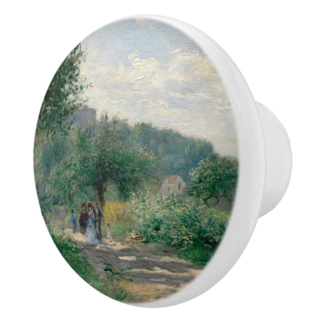 A Road in Louveciennes by Auguste Renoir Ceramic Knob (Right)