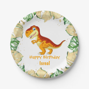 A Roaring Gold Birthday Surprise! Paper Plate