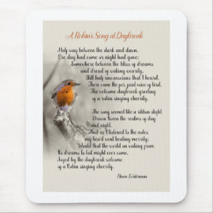 A Robin’s Song at Daybreak - Poem of N. Waterman Mouse Mat