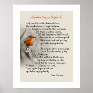 A Robin’s Song at Daybreak - Poem of N. Waterman Poster