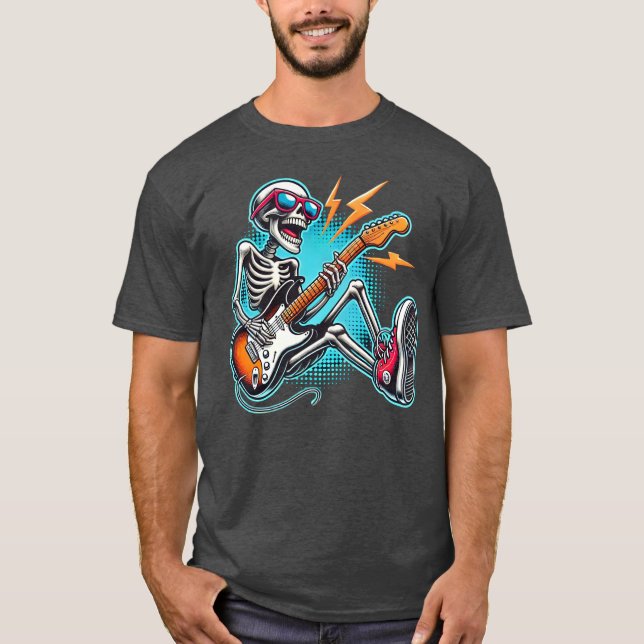 A rock star skeleton T-Shirt (Front)