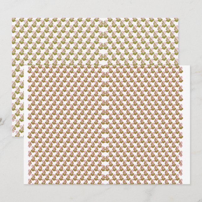 A rolled-up piece of wrapping paper with a festive invitation (Front/Back)
