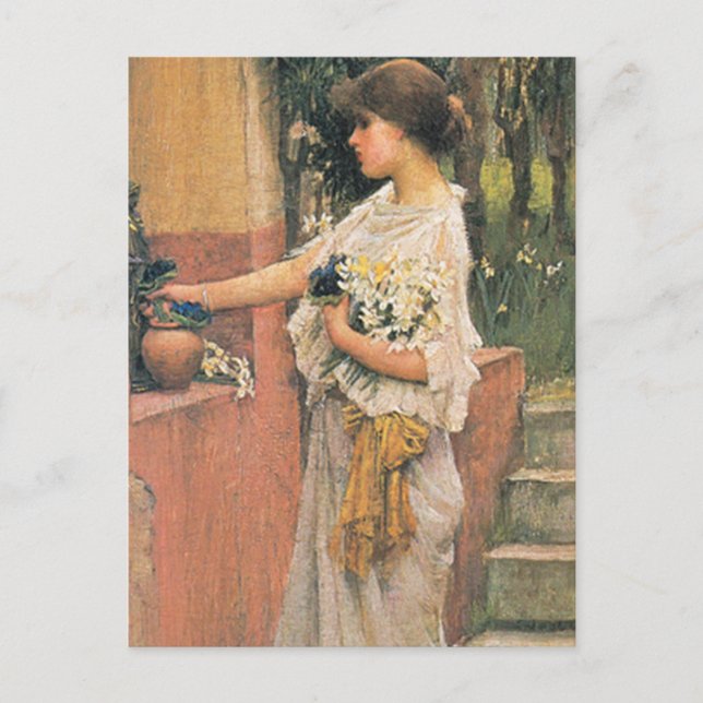 A Roman Offering, by John William Waterhouse, 1890 Postcard (Front)