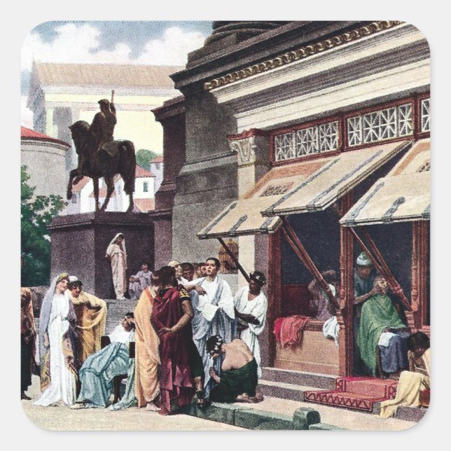 A Roman Street Scene Square Sticker (Front)