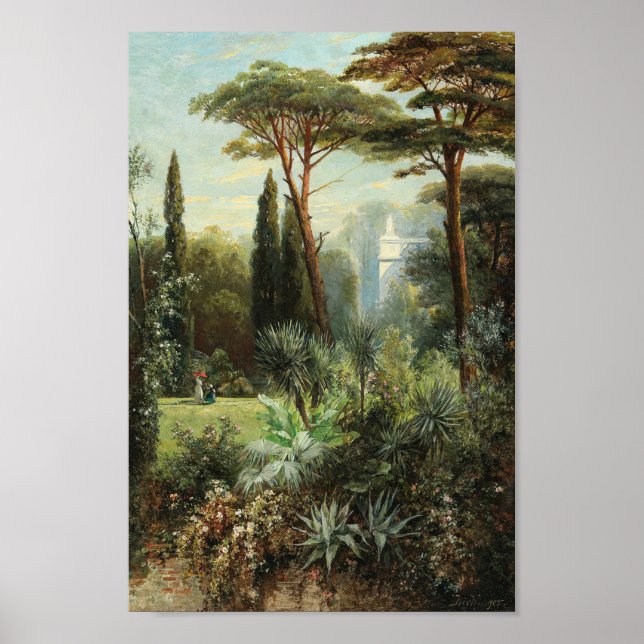 A Romantic Castle Park | Franz Xaver Birkinger Poster (Front)