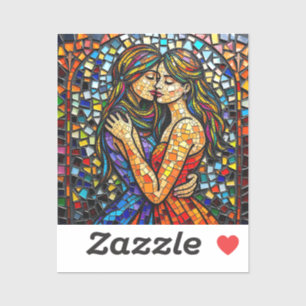 A Romantic Embrace   Mosaic Women Ai Art