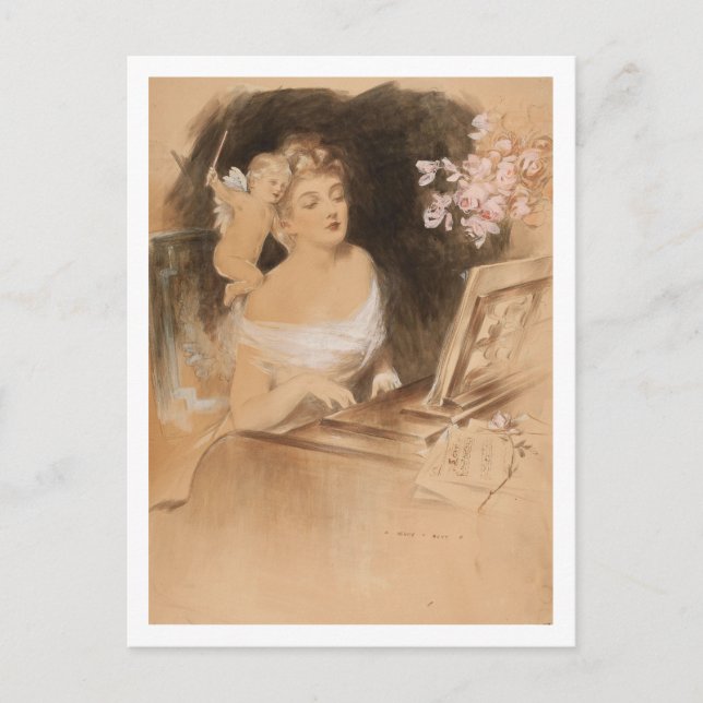 A Romantic Interlude, Piano, Love, Postcard (Front)