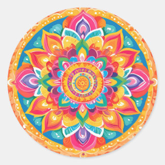 A romantic mandala classic round sticker