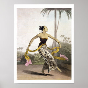 A Ronggeng or Dancing Girl, plate 21 from Vol. I o Poster