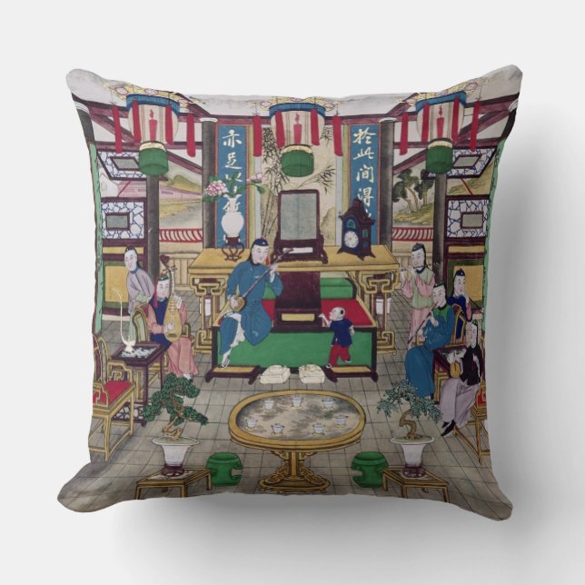 A Room in the House of Mr. Kong, a Peking Merchant Cushion (Front)