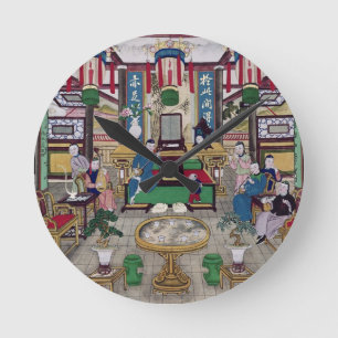 A Room in the House of Mr. Kong, a Peking Merchant Round Clock