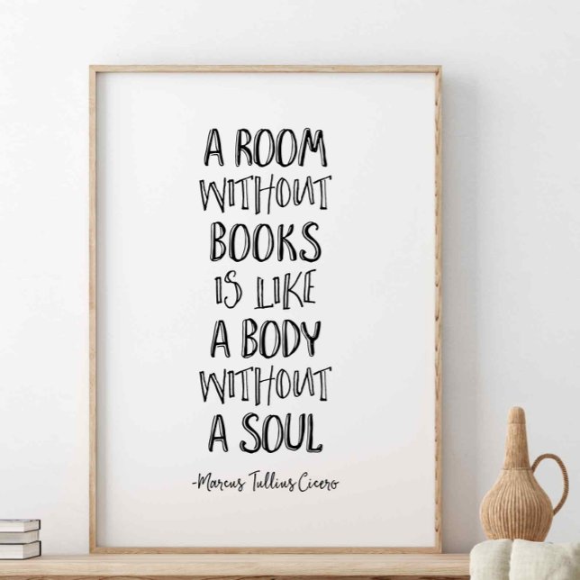 A Room Without Books, Marcus Tullius Cicero Quote Poster (Creator Uploaded)