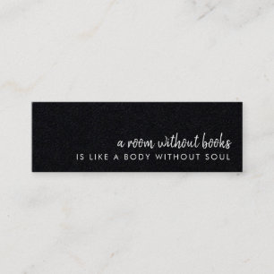 A Room without Books   Modern Black Bookmark Card