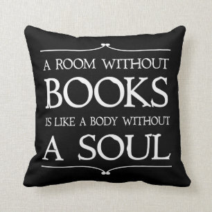 A Room Without Books quote Cushion