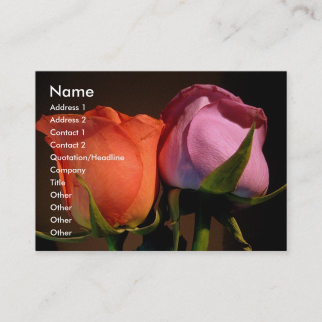 A Rose Couple Business Card (Front)