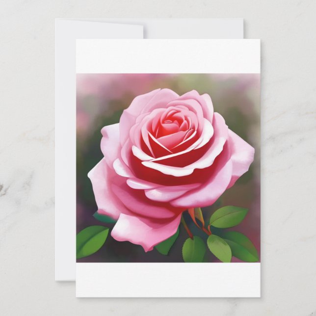 A Rose flower Designed paper invitation card  (Front)