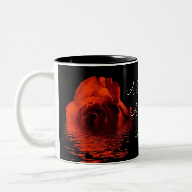 A Rose For A Perfect Mother Two-Tone Coffee Mug (Left)